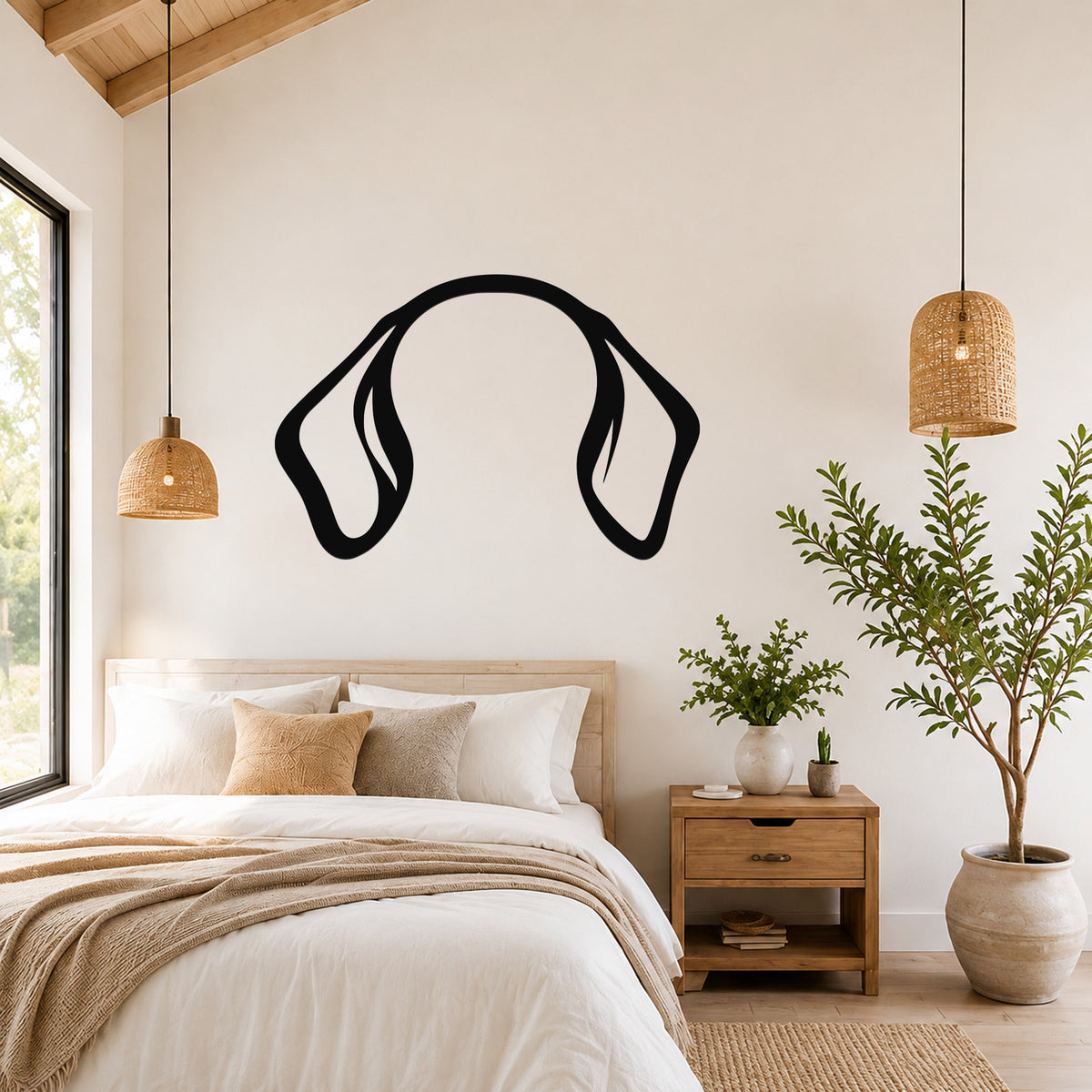 Beagle dog ear waterproof metal wall art, mockup 3