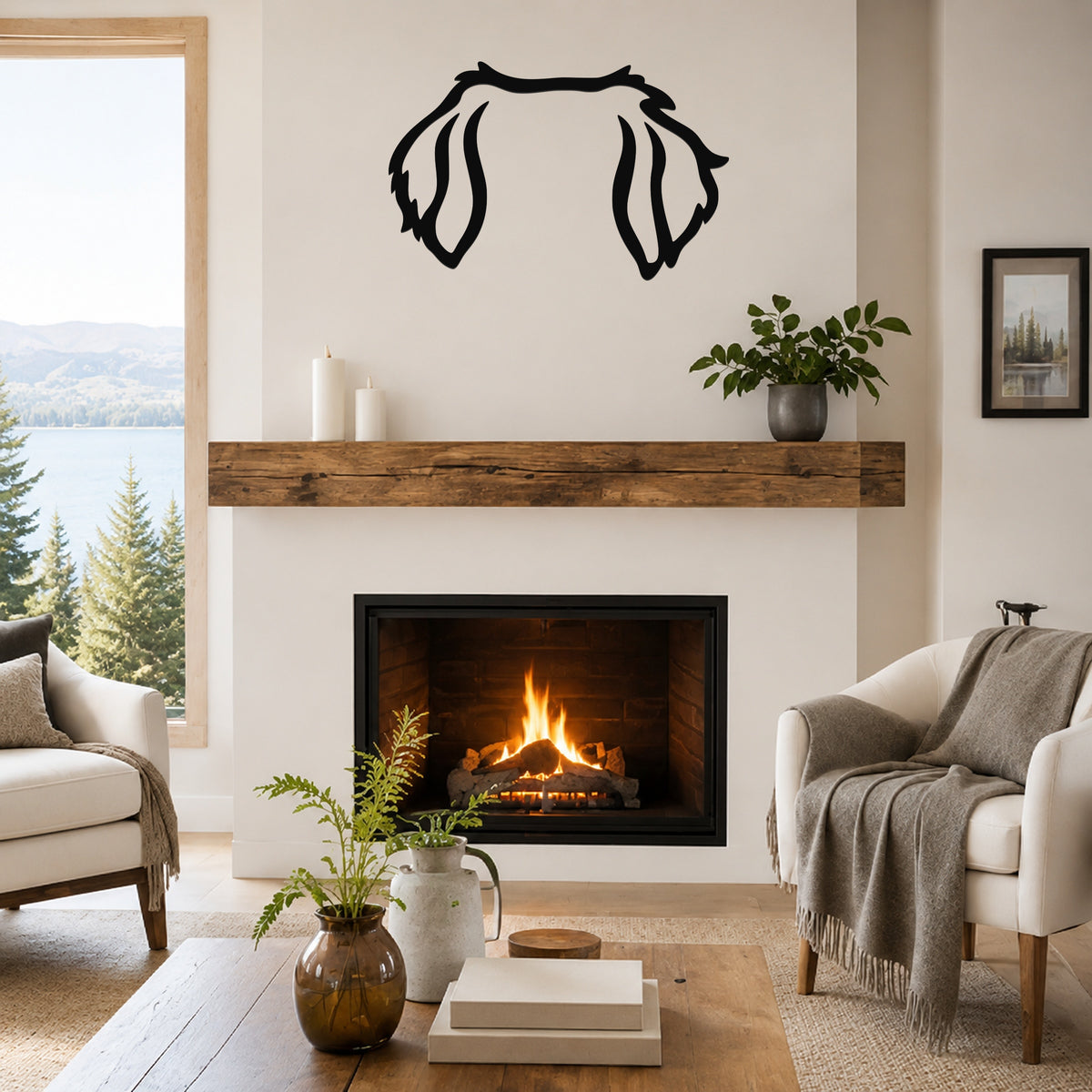 Bernese Mountain Dog dog ear waterproof metal wall art, mockup 3