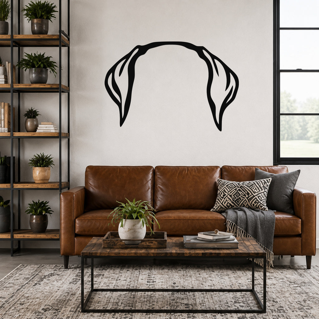 Doberman dog ear waterproof metal wall art, mockup 3
