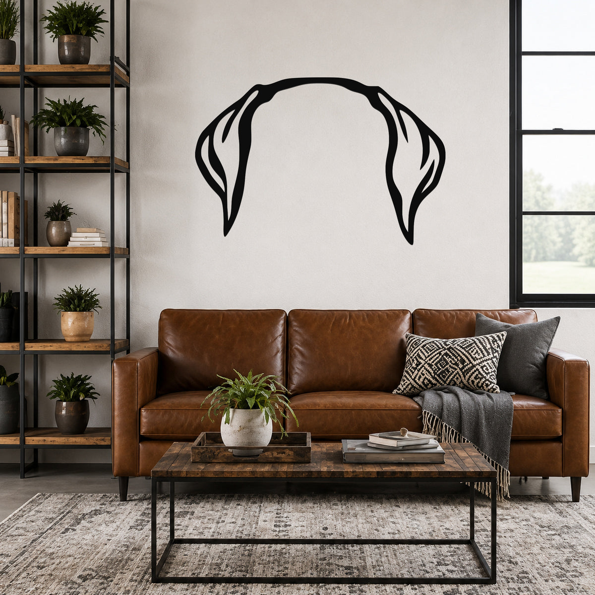 Doberman dog ear waterproof metal wall art, mockup 3