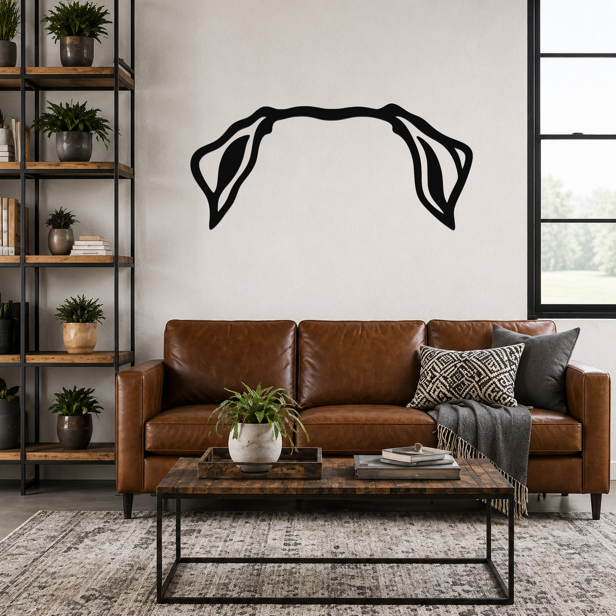 Rottweiler dog ear waterproof metal wall art, mockup 3