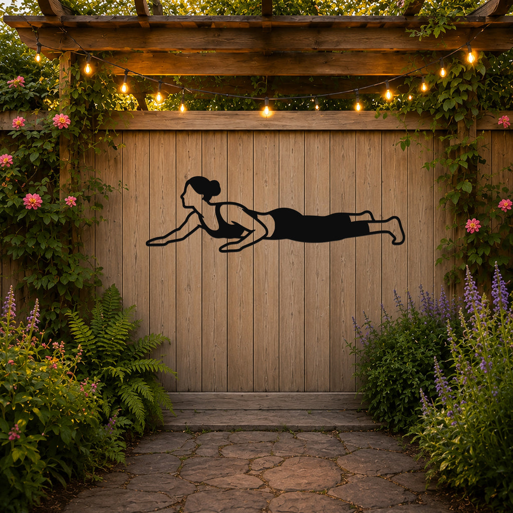 Female Wrestling Sprawl waterproof steel metal wall art, mockup 3