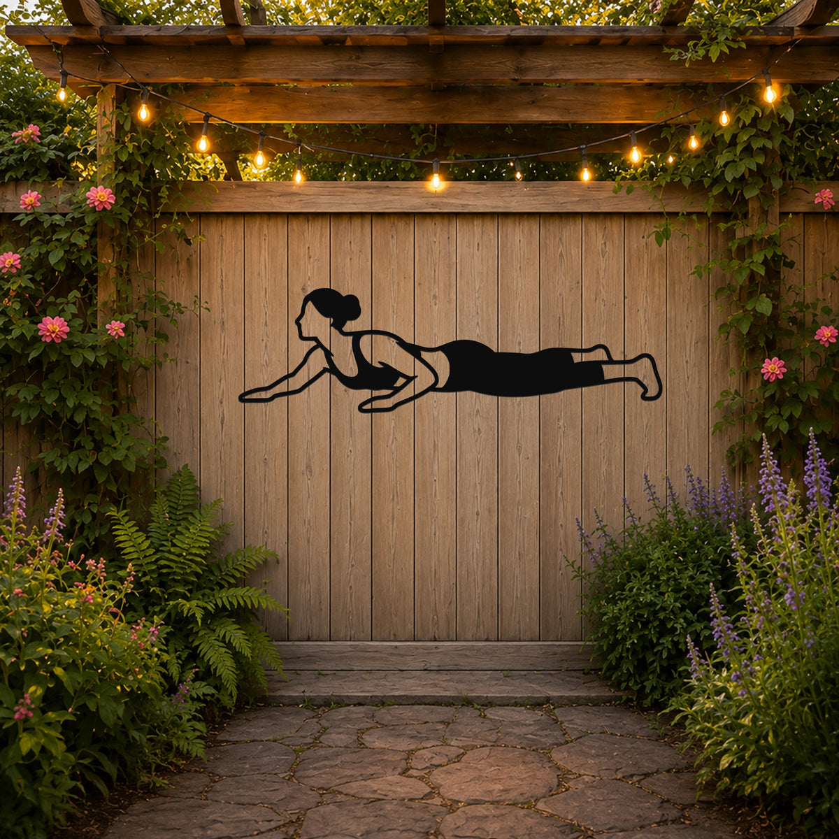 Female Wrestling Sprawl waterproof steel metal wall art, mockup 3