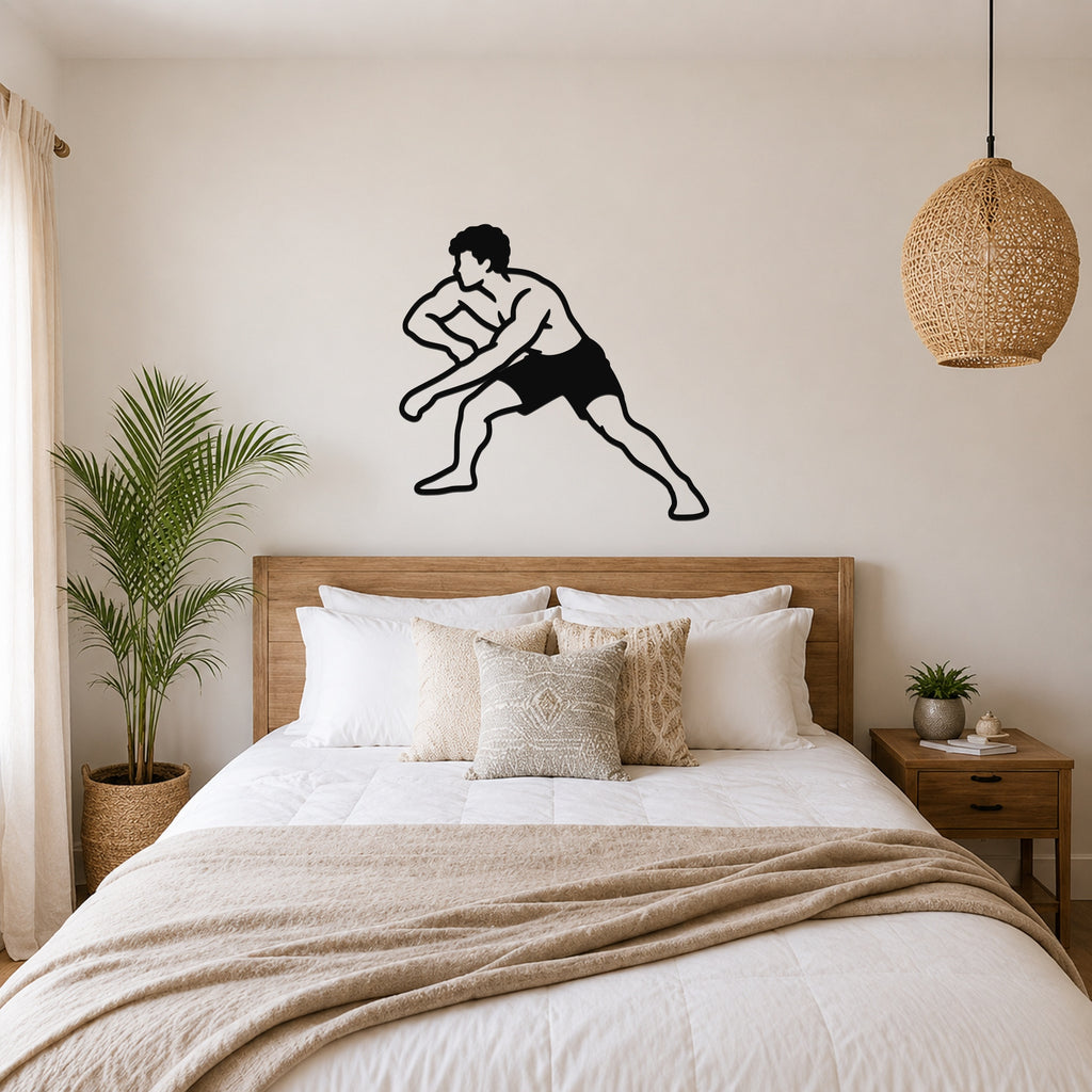 Male Wrestling Arm Drag waterproof steel metal wall art, mockup 4