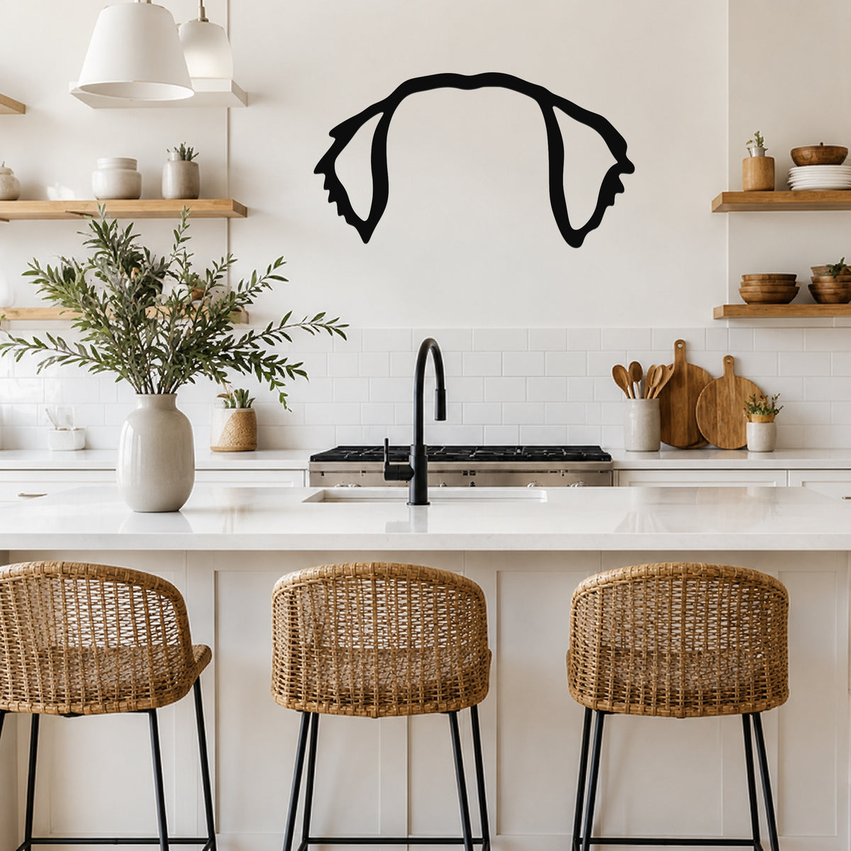 Wire-haired Dachshund dog ear waterproof metal wall art, mockup 4