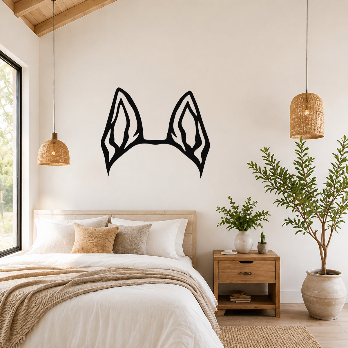 Dutch Shepherd dog ear waterproof metal wall art, mockup 4