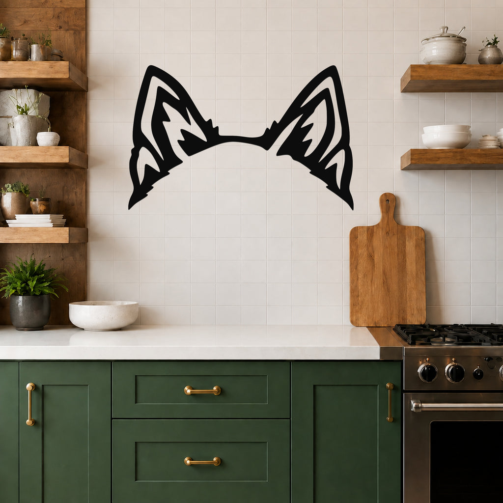 Schipperke dog ear waterproof metal wall art, mockup 4