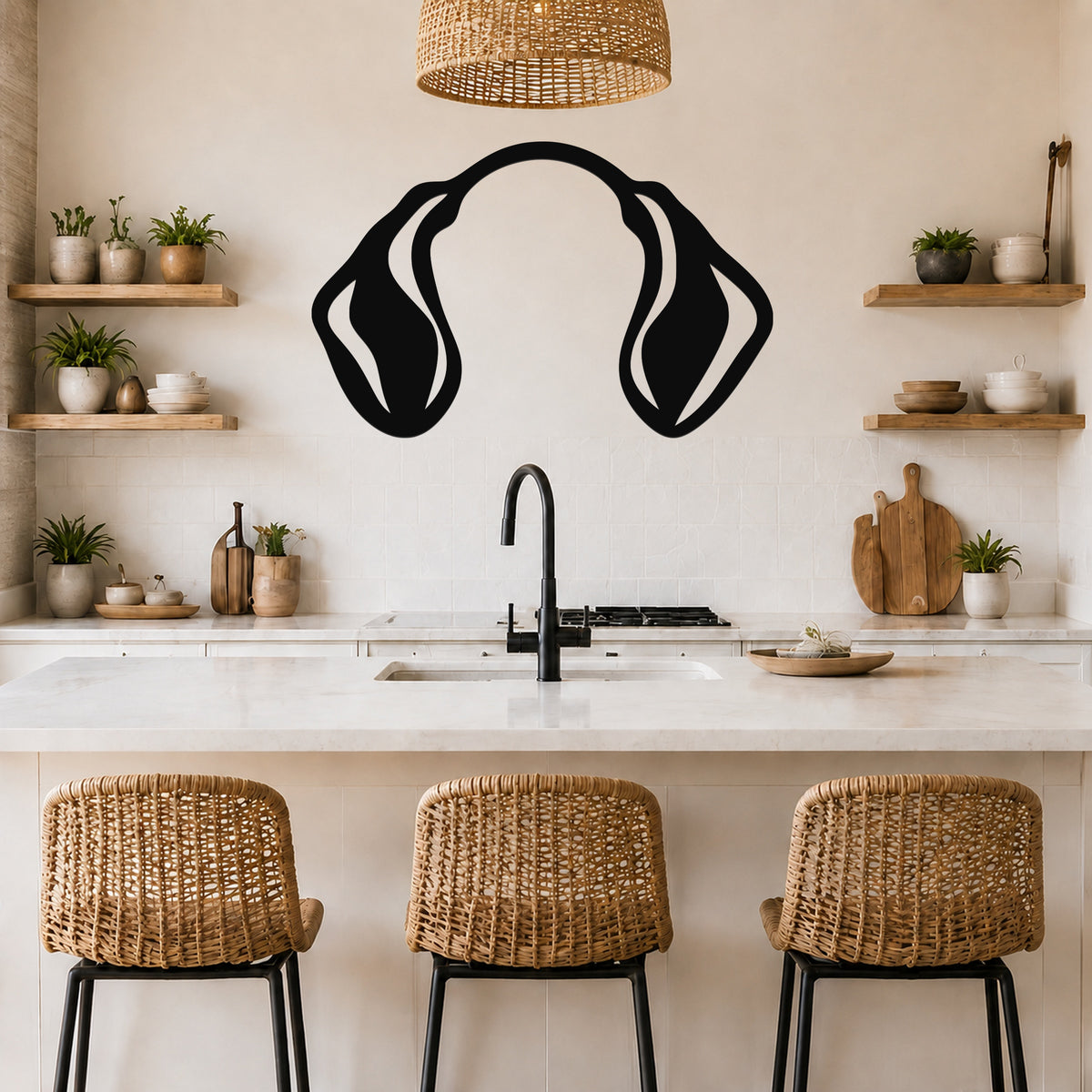 Chiweenie dog ear waterproof metal wall art, mockup 4
