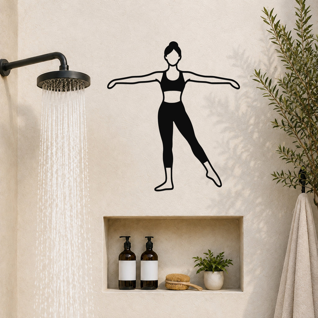 Female Ballet À la seconde waterproof steel metal wall art, mockup 4