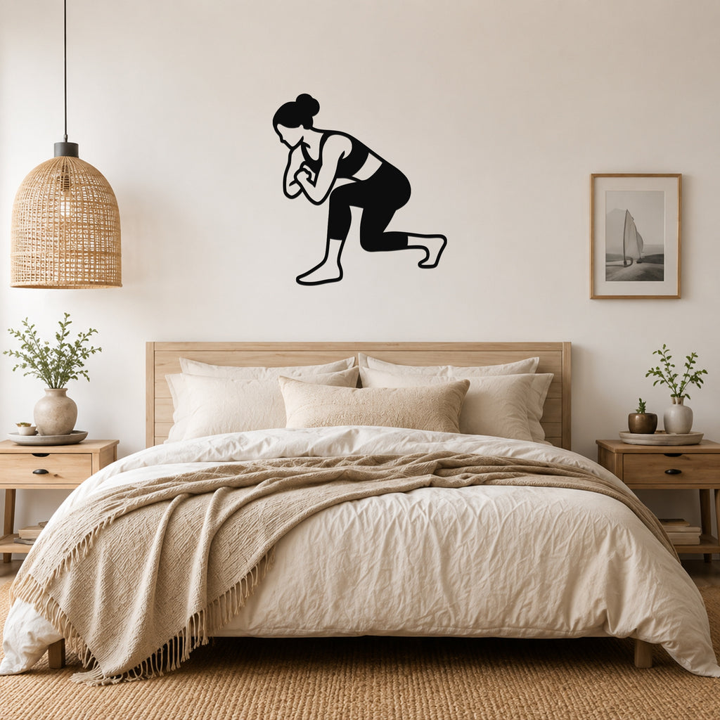 Female Wrestling Single Leg Entry waterproof steel metal wall art, mockup 4