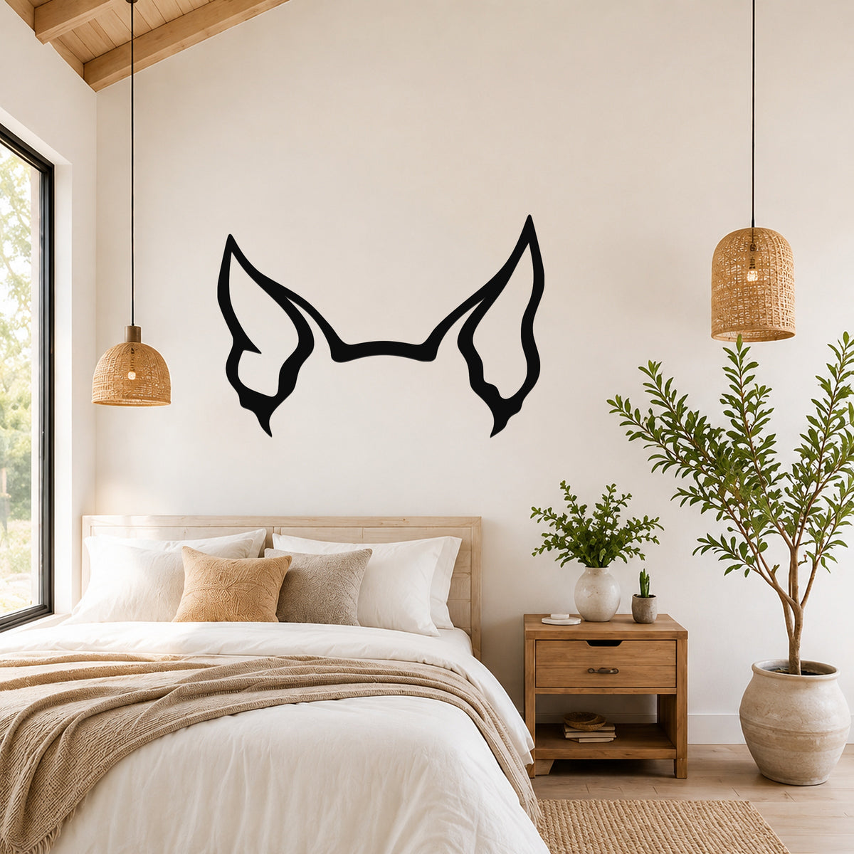 Miniature Pinscher dog ear waterproof metal wall art, mockup 4