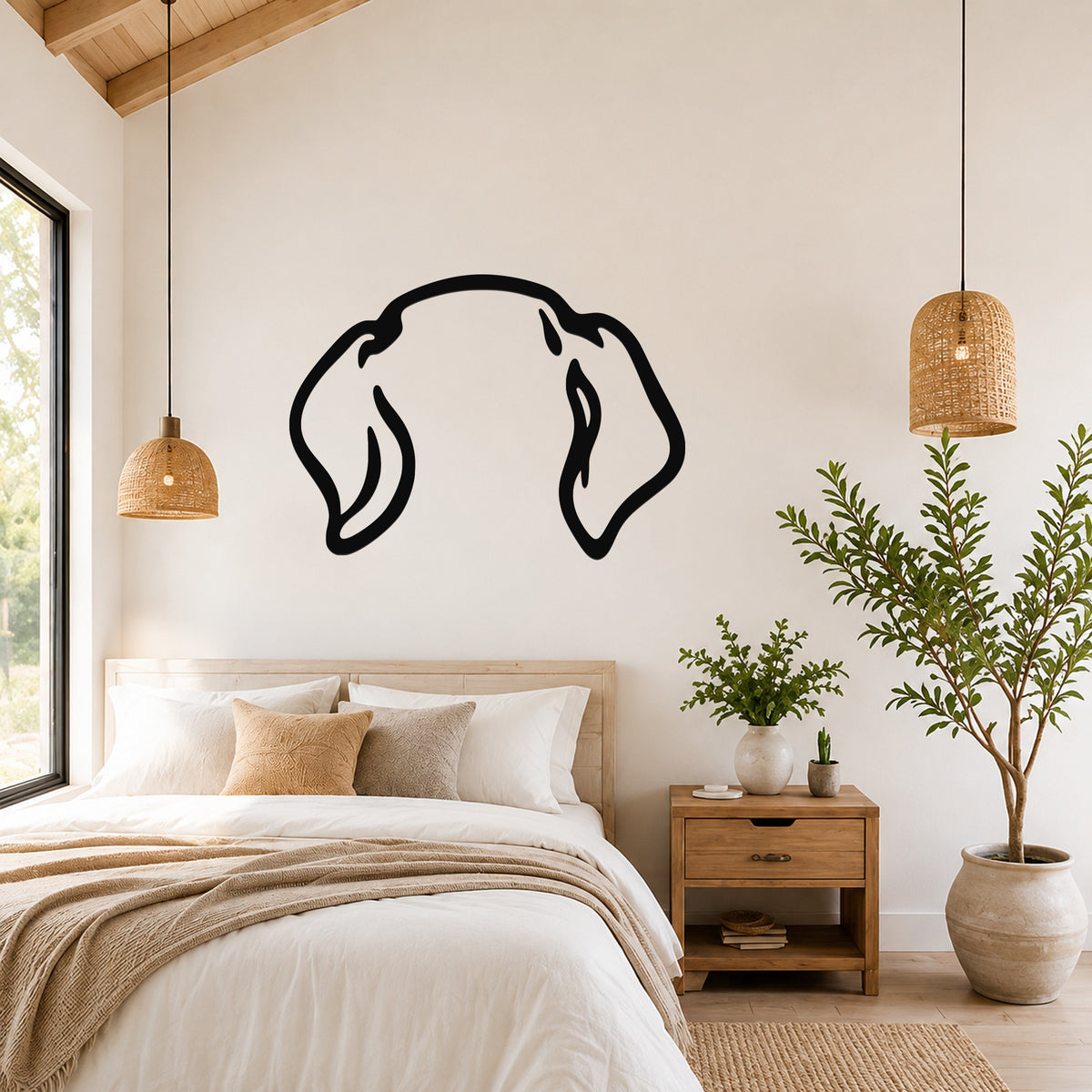Hungarian Vizsla dog ear waterproof metal wall art, mockup 4