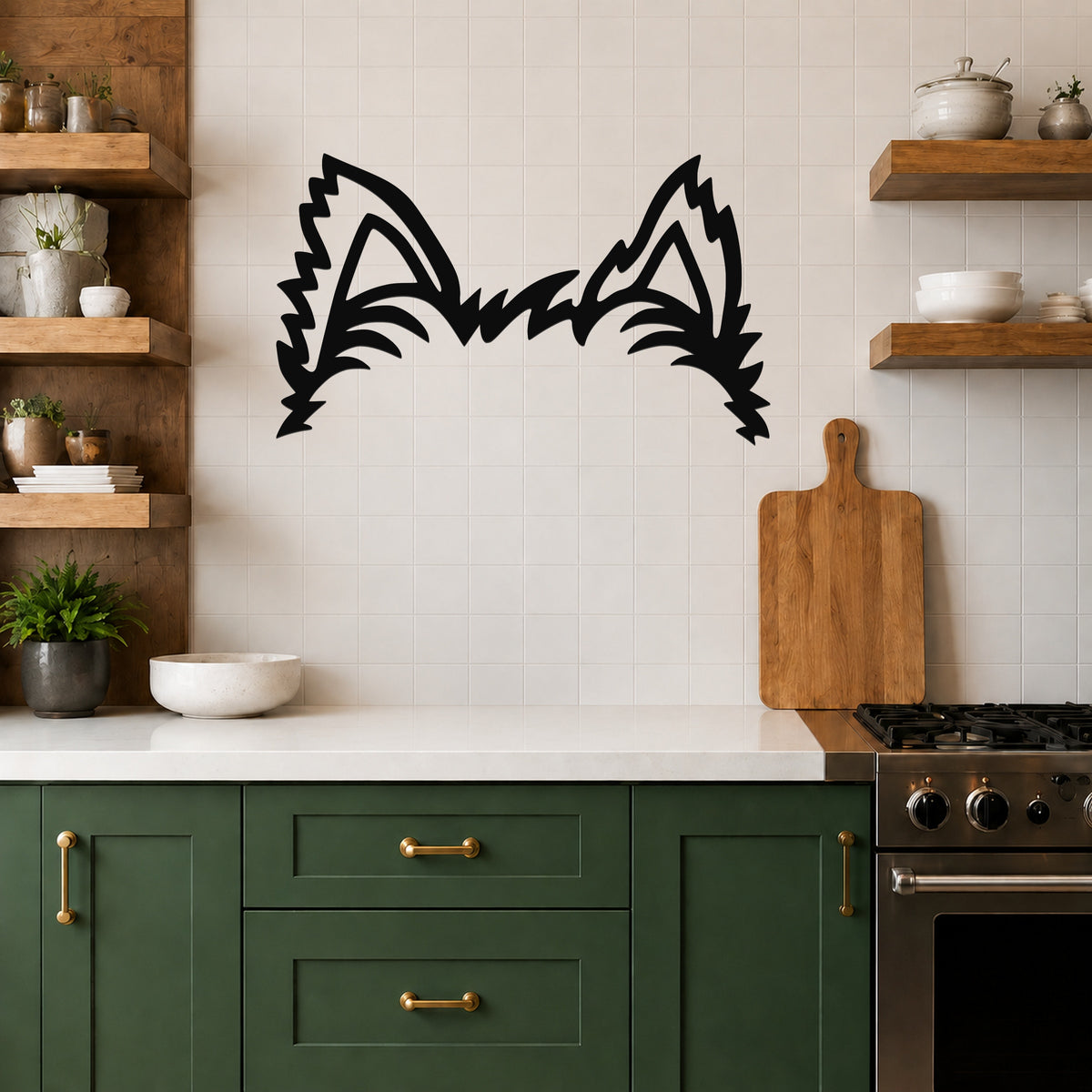 Pomeranian dog ear waterproof metal wall art, mockup 4