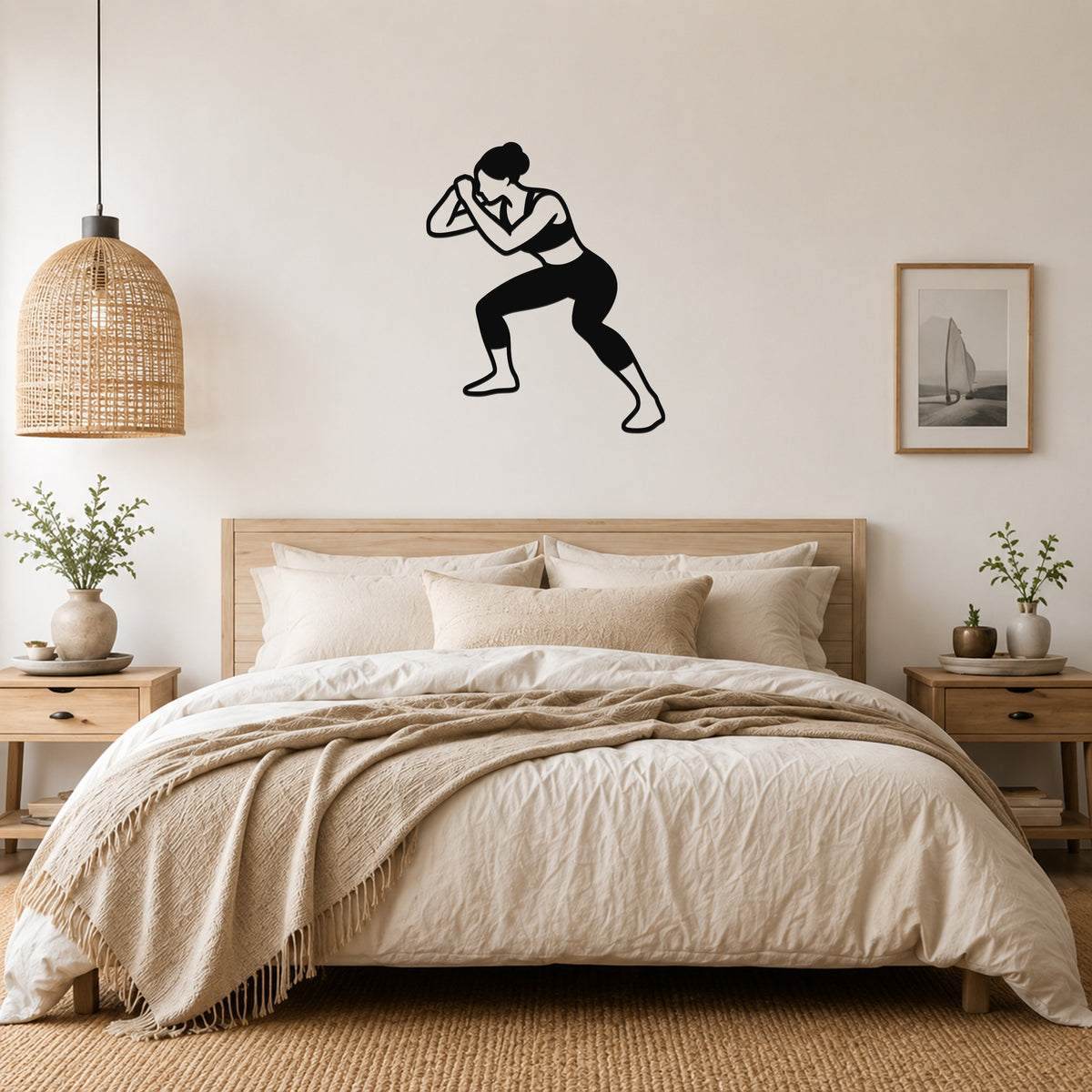 Female Wrestling Snap Down Motion waterproof steel metal wall art, mockup 4