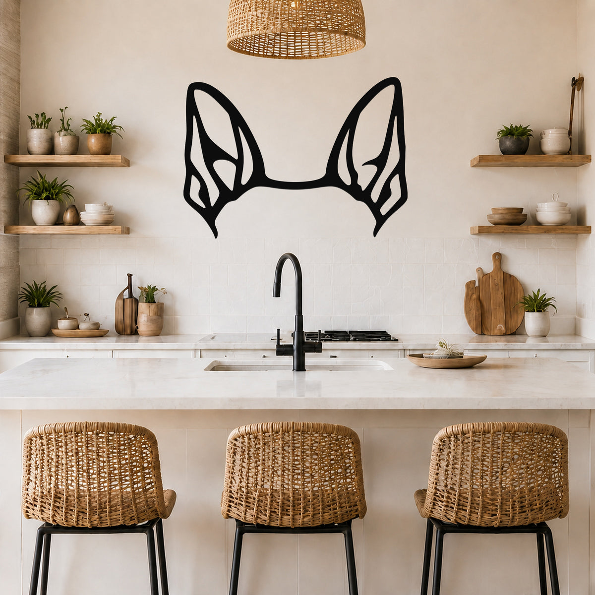 Rat Terrier dog ear waterproof metal wall art, mockup 4
