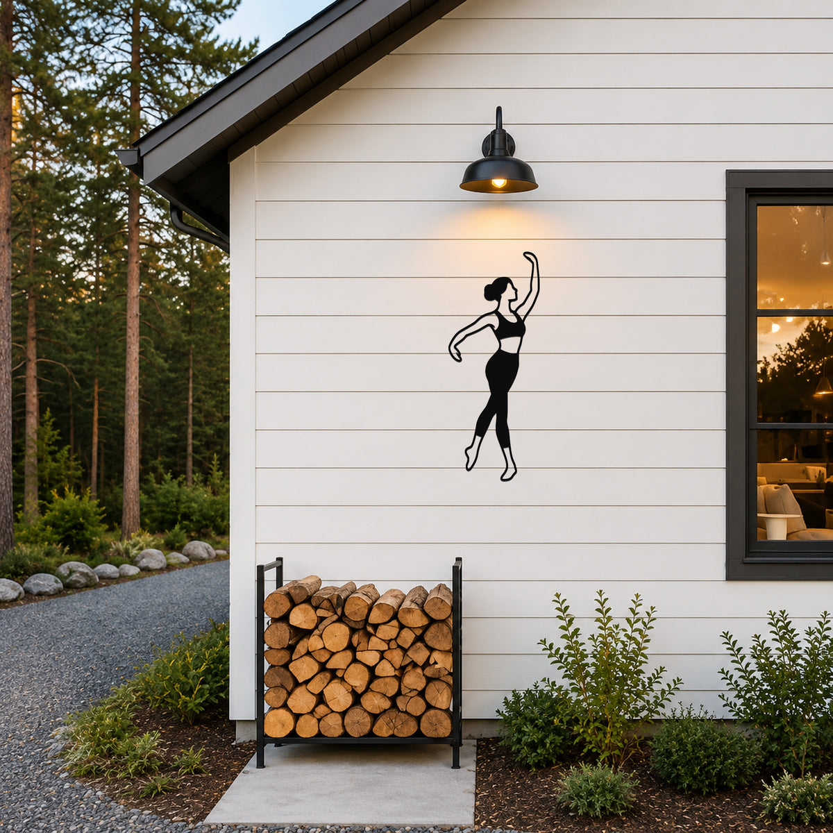 Female Ballet Croisé derrière waterproof steel metal wall art, mockup 4