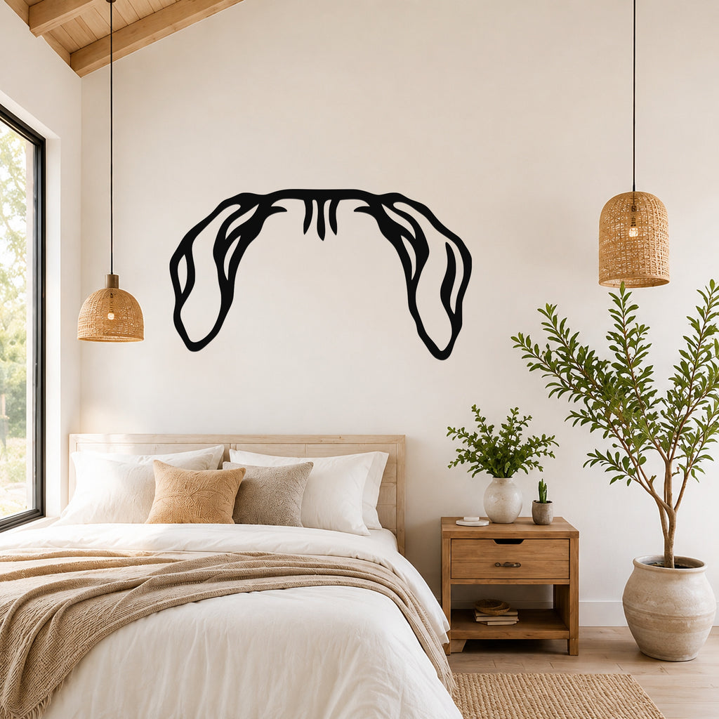 Rhodesian Ridgeback dog ear waterproof metal wall art, mockup 4