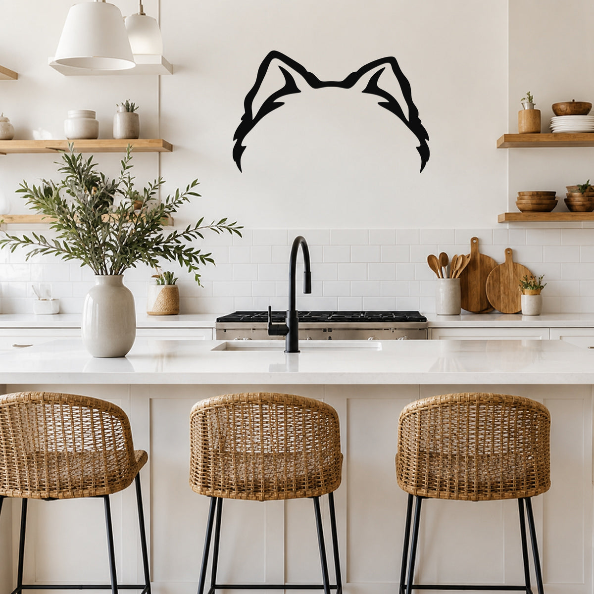 Pomeranian dog ear waterproof metal wall art, mockup 4