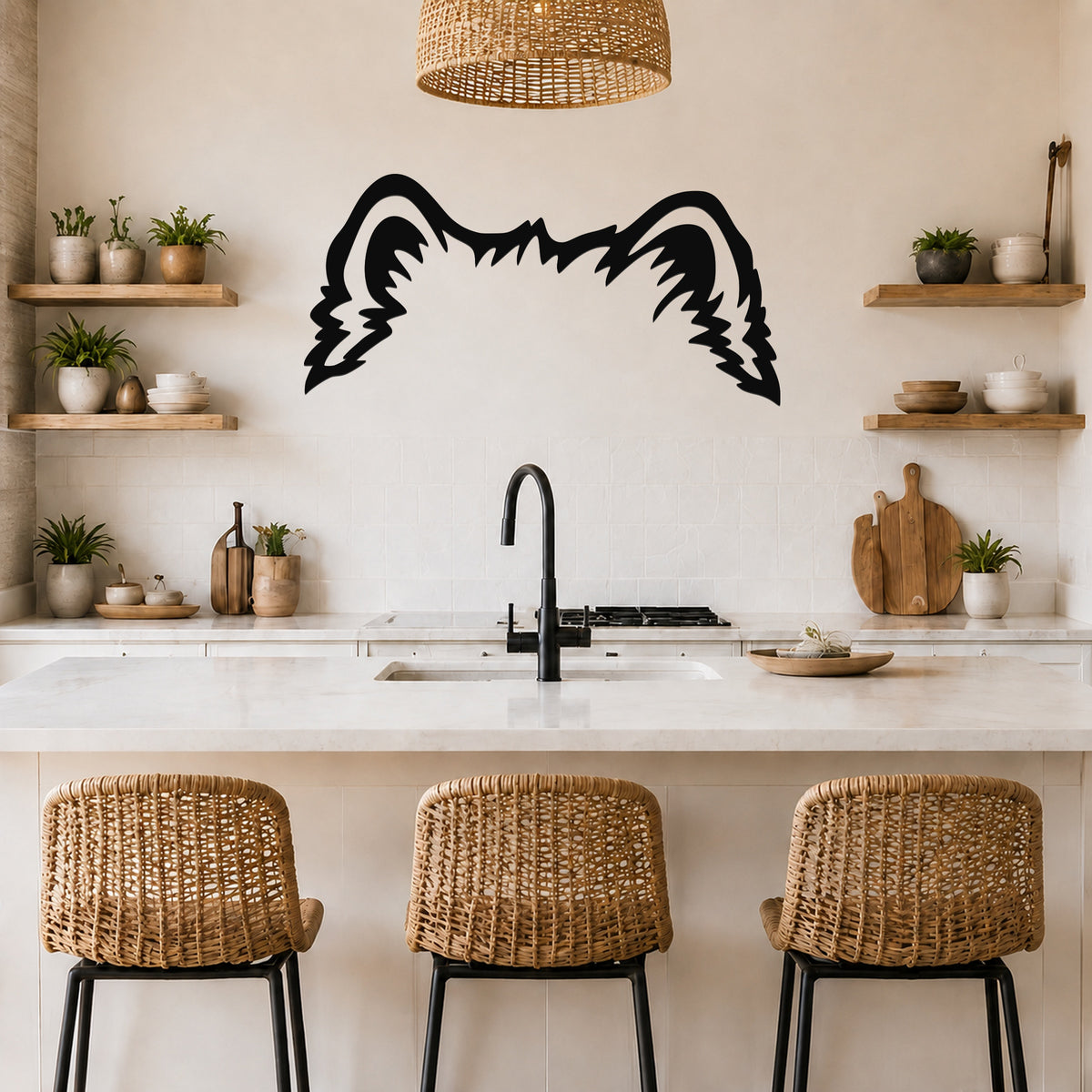 Chow dog ear waterproof metal wall art, mockup 4