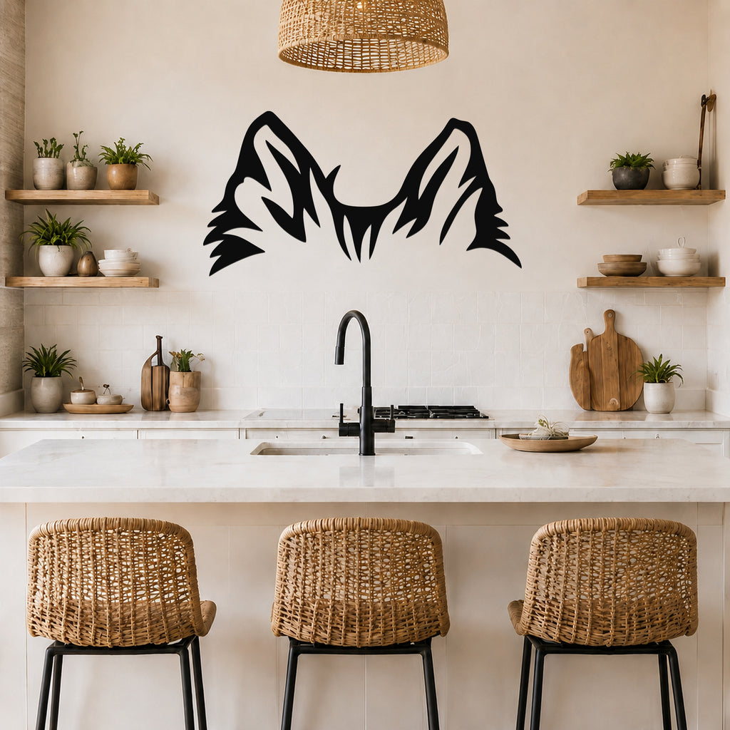 Sheltie dog ear waterproof metal wall art, mockup 4