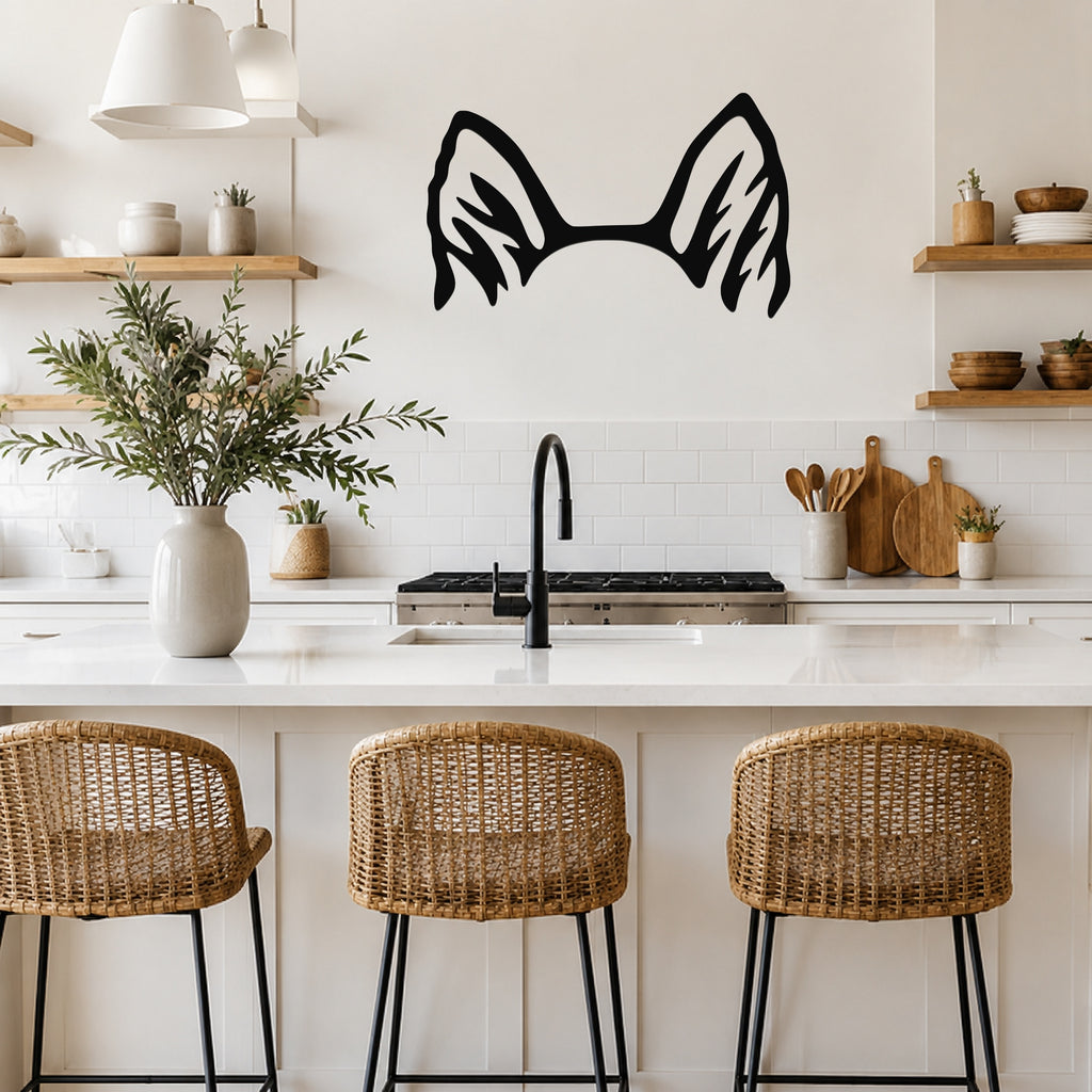 Pomsky dog ear waterproof metal wall art, mockup 4
