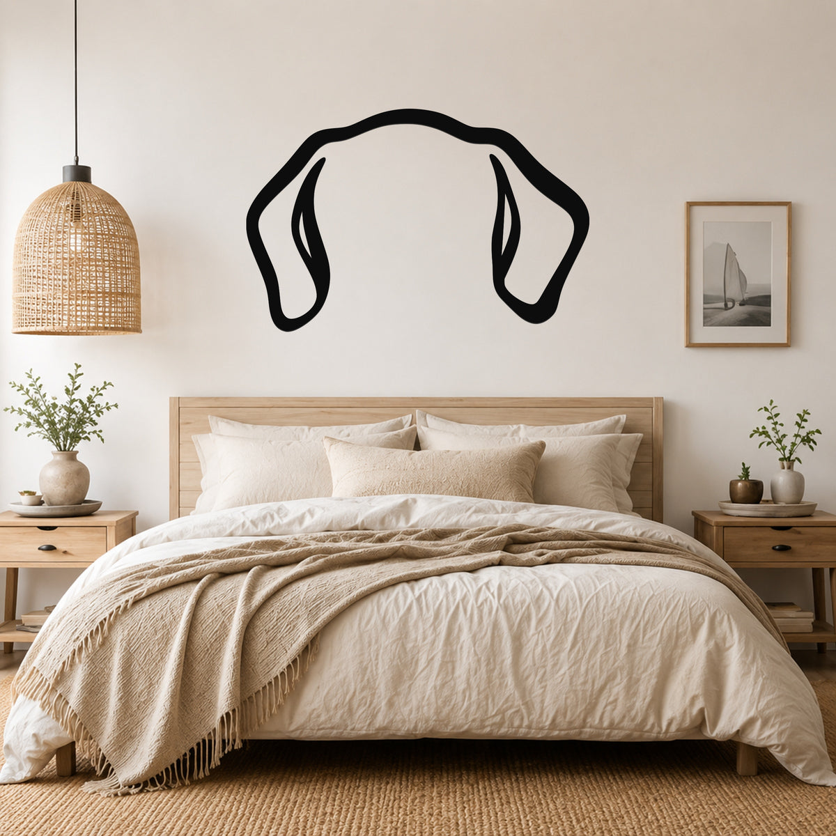 Puggle dog ear waterproof metal wall art, mockup 4