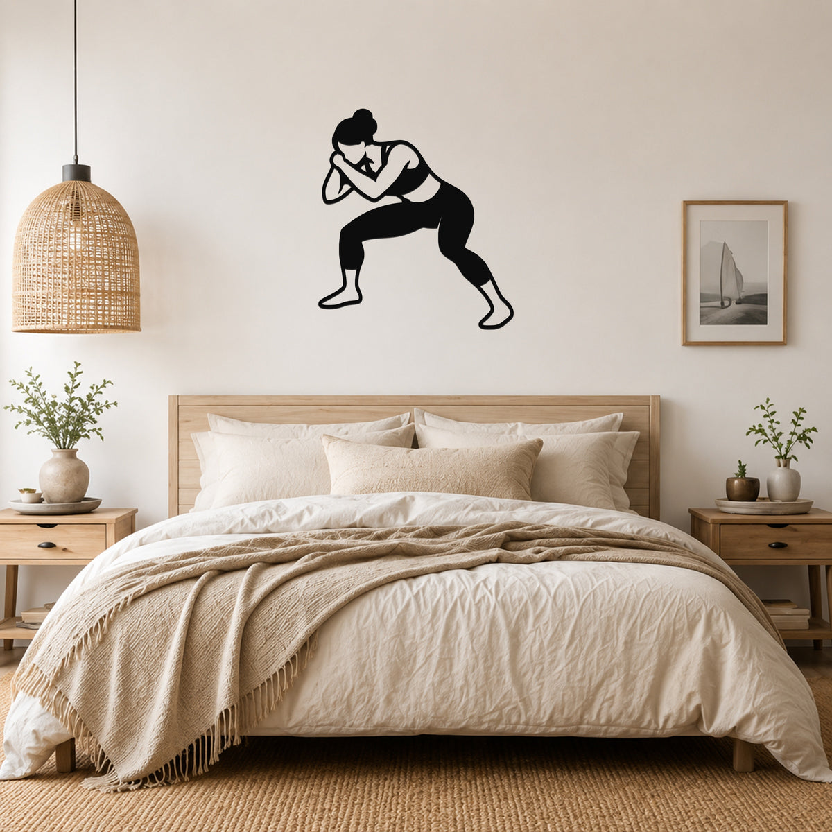 Female Wrestling Front Headlock Hold waterproof steel metal wall art, mockup 4