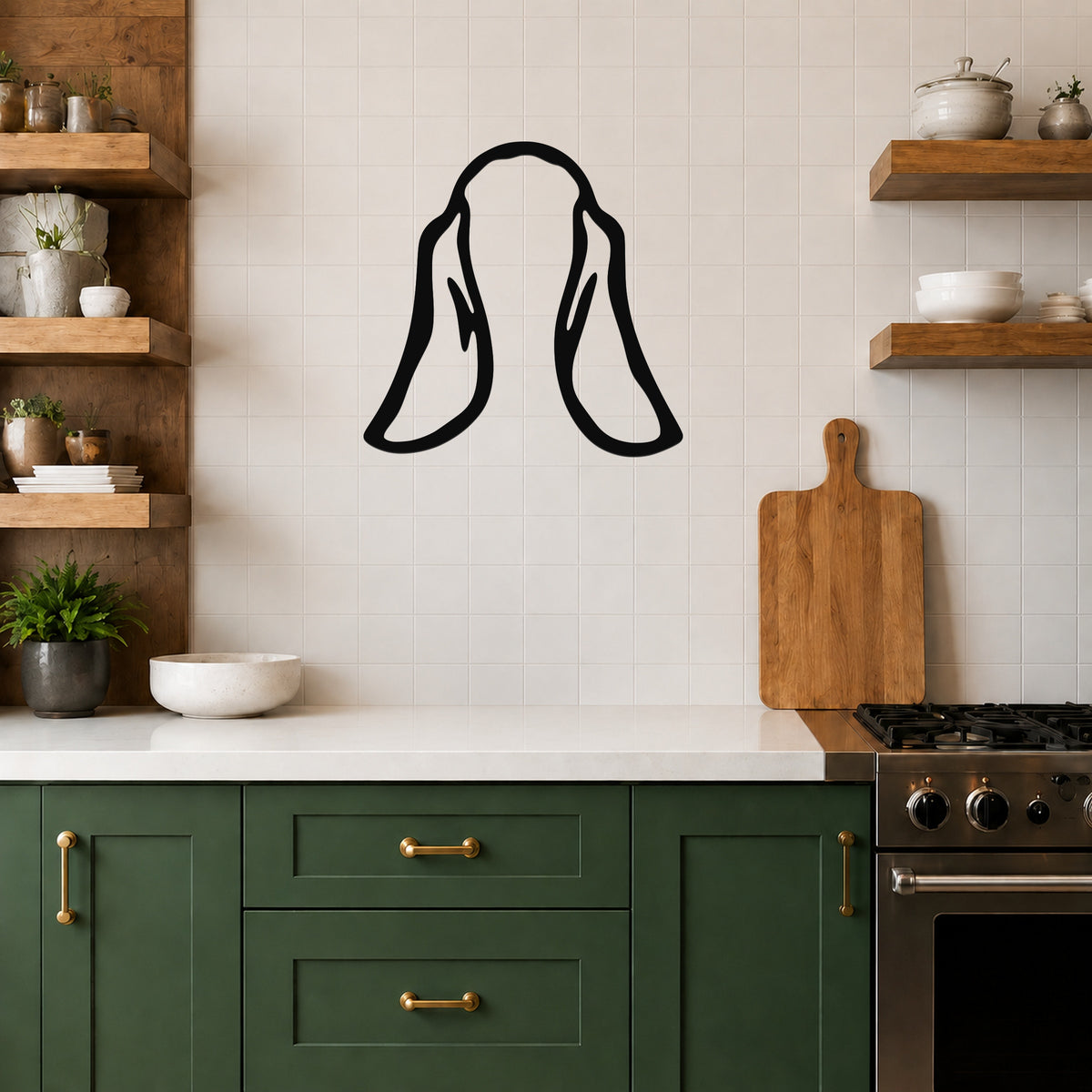 Basset Hound dog ear waterproof metal wall art, mockup 4