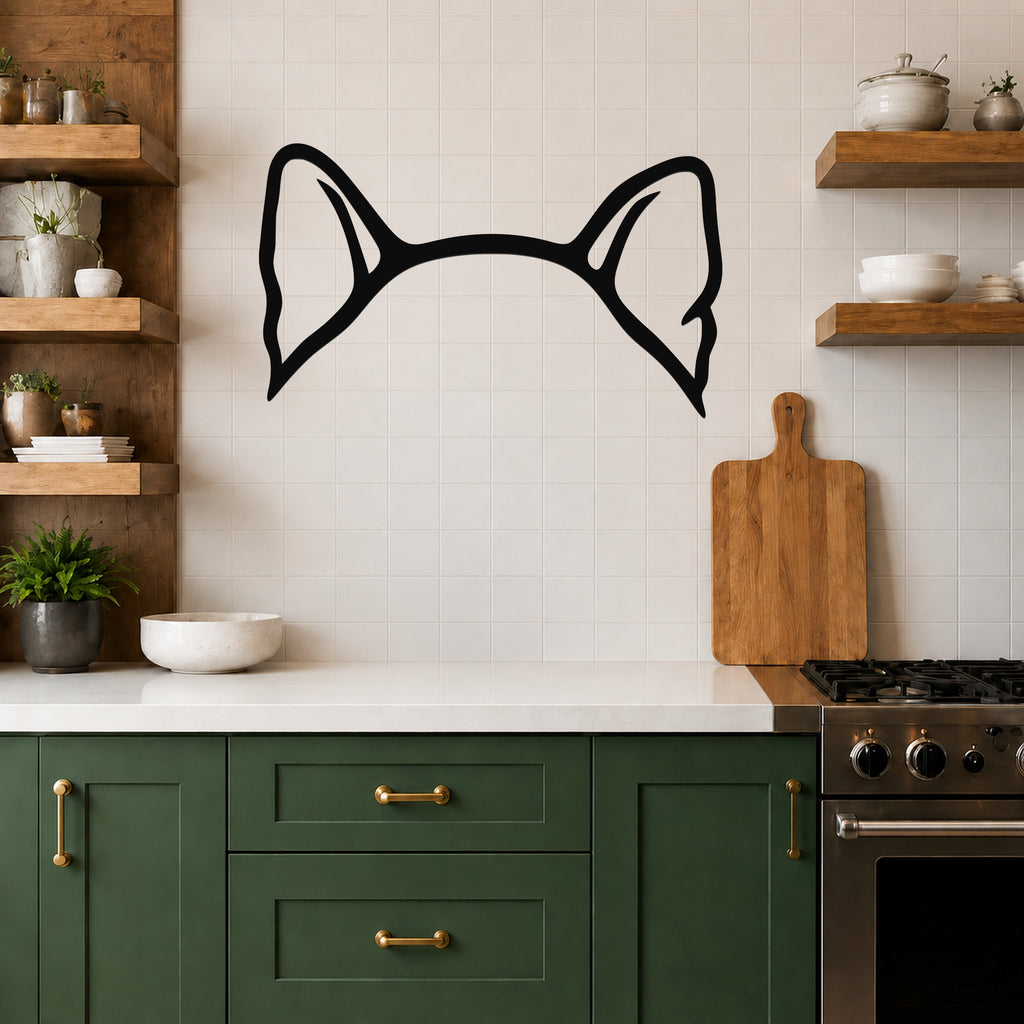 Alaskan Malamute dog ear waterproof metal wall art, mockup 4