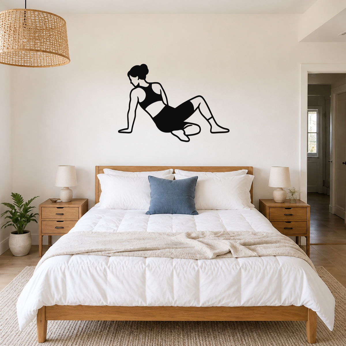 Female Wrestling Sit Out Escape waterproof steel metal wall art, mockup 4