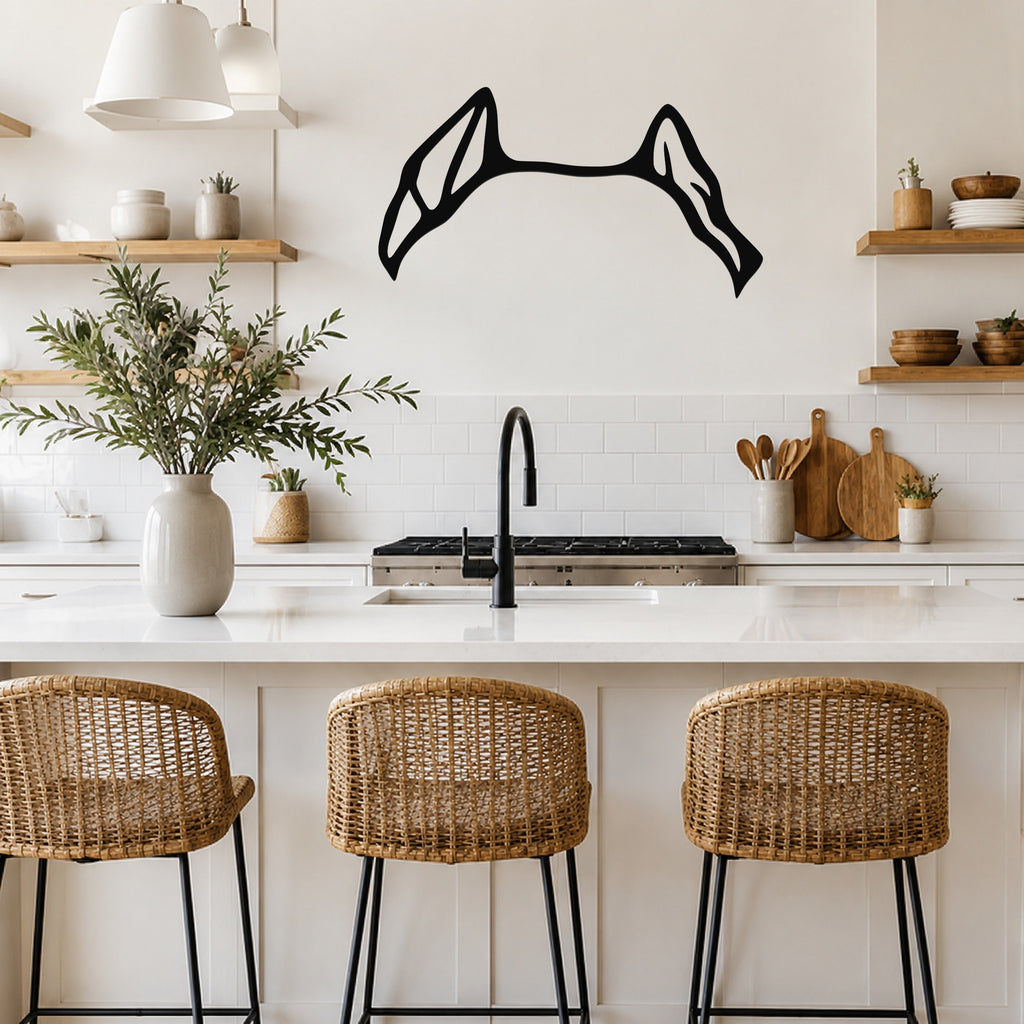 Pitbull dog ear waterproof metal wall art, mockup 4