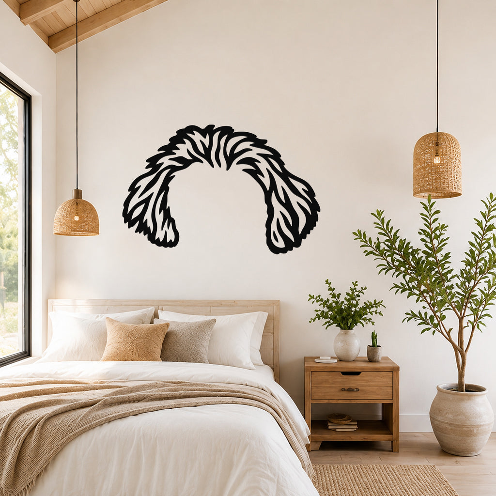 Bichon dog ear waterproof metal wall art, mockup 4