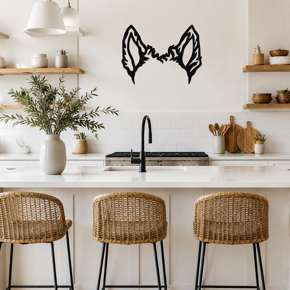Scottish Terrier dog ear waterproof metal wall art, mockup 4