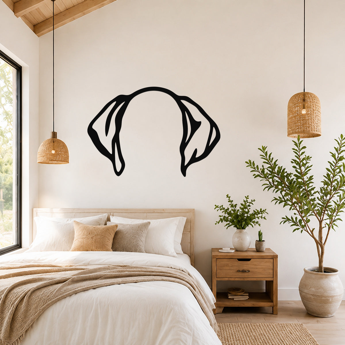 Pointer dog ear waterproof metal wall art, mockup 4