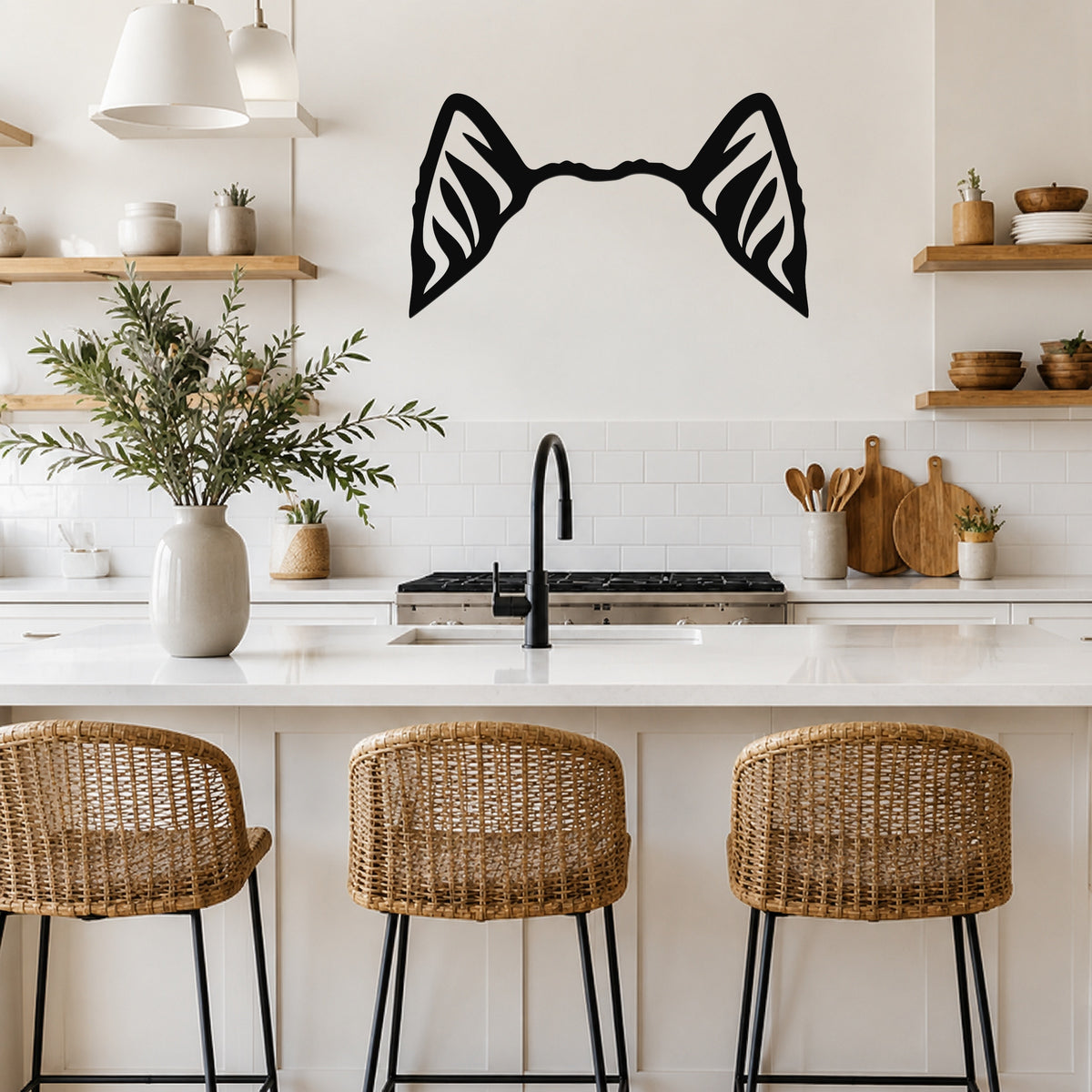 Alaskan Malamute dog ear waterproof metal wall art, mockup 4