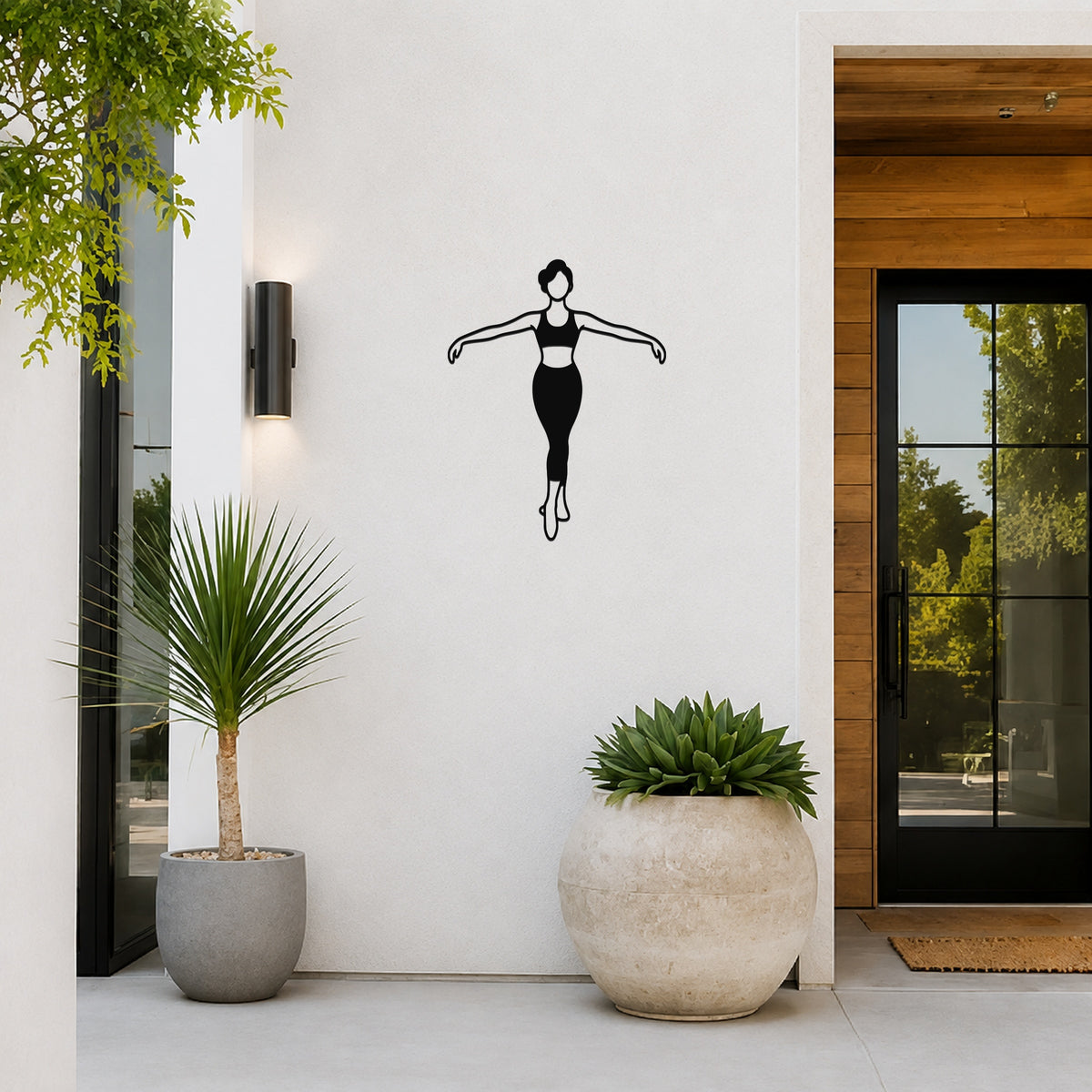 Female Ballet À la quatrième devant waterproof steel metal wall art, mockup 4