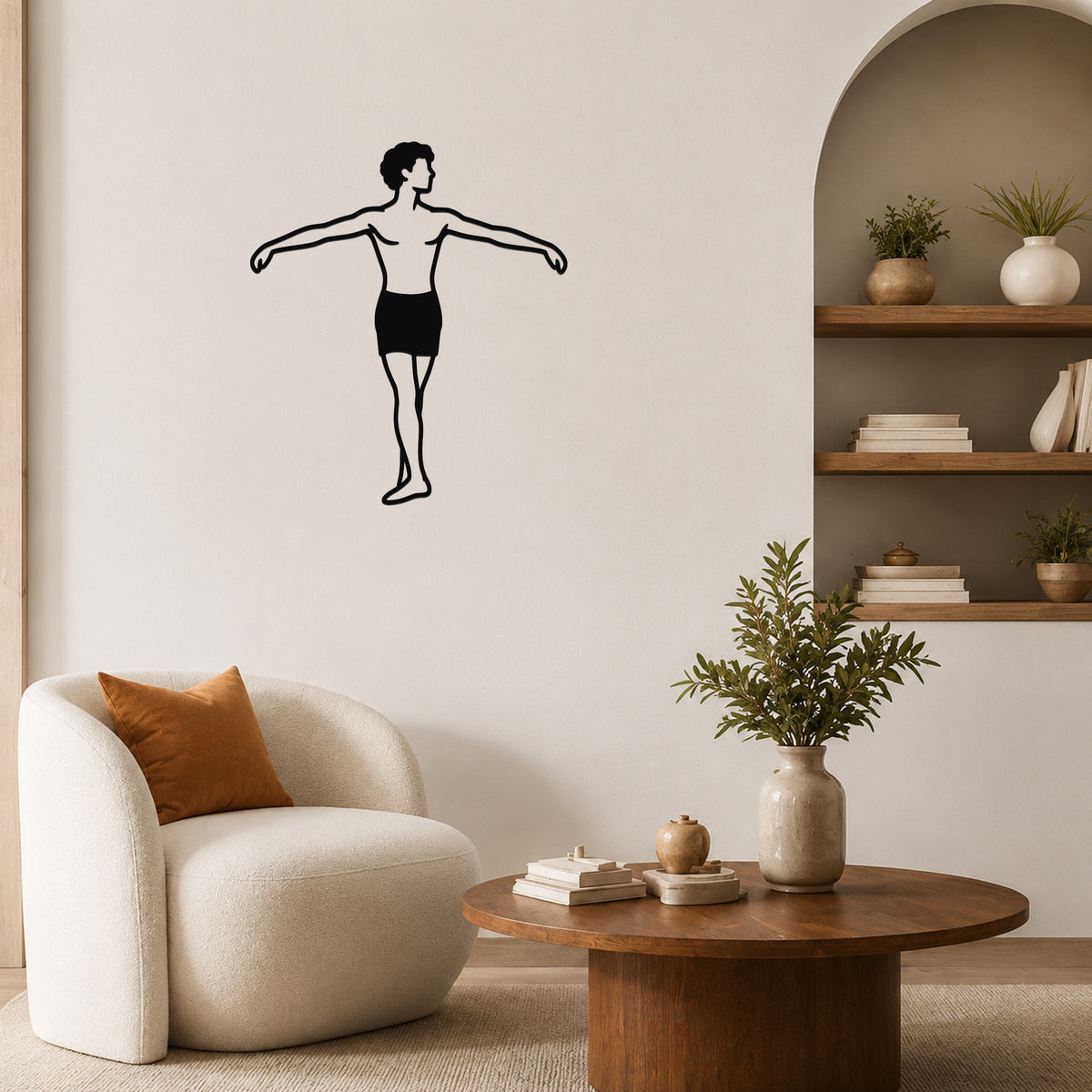 Male Ballet À la quatrième derrière waterproof steel metal wall art, mockup 4