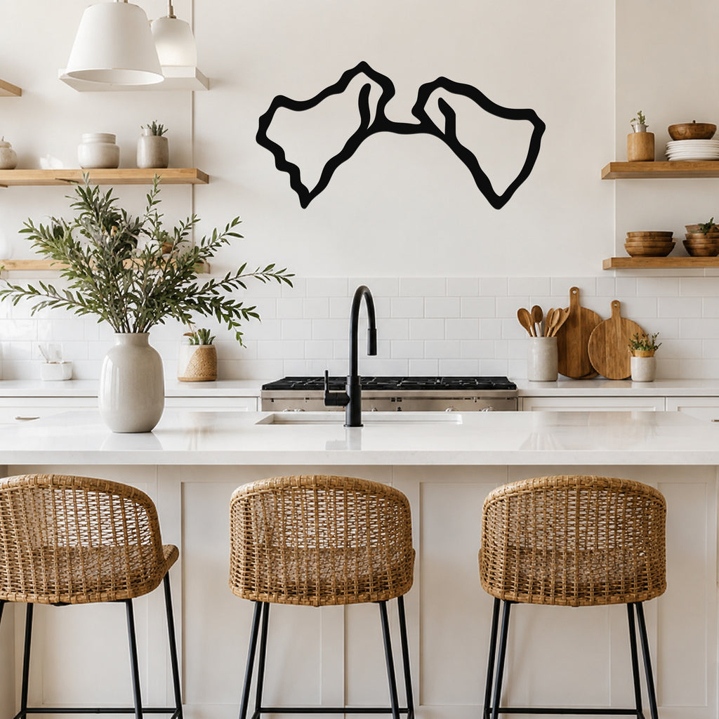 Fox Terrier dog ear waterproof metal wall art, mockup 4