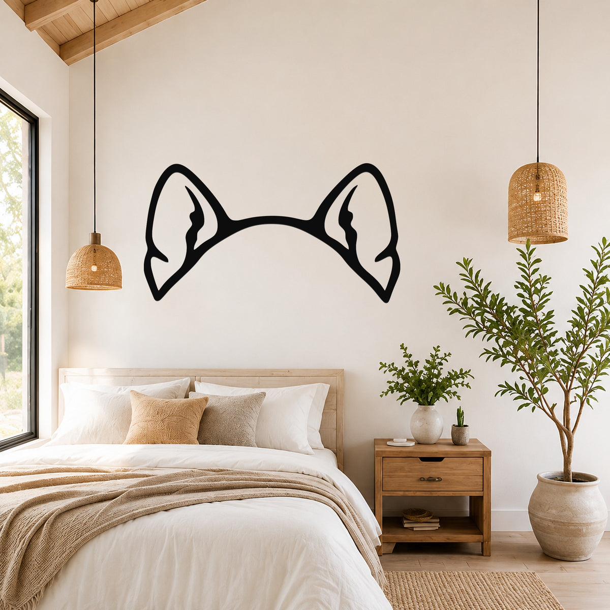 Corgi dog ear waterproof metal wall art, mockup 4
