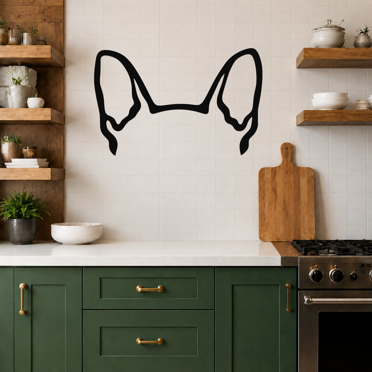Boston Terrier dog ear waterproof metal wall art, mockup 4