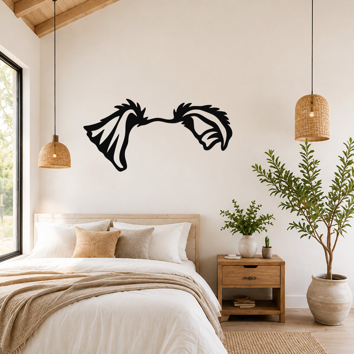 Schnauzer dog ear waterproof metal wall art, mockup 4