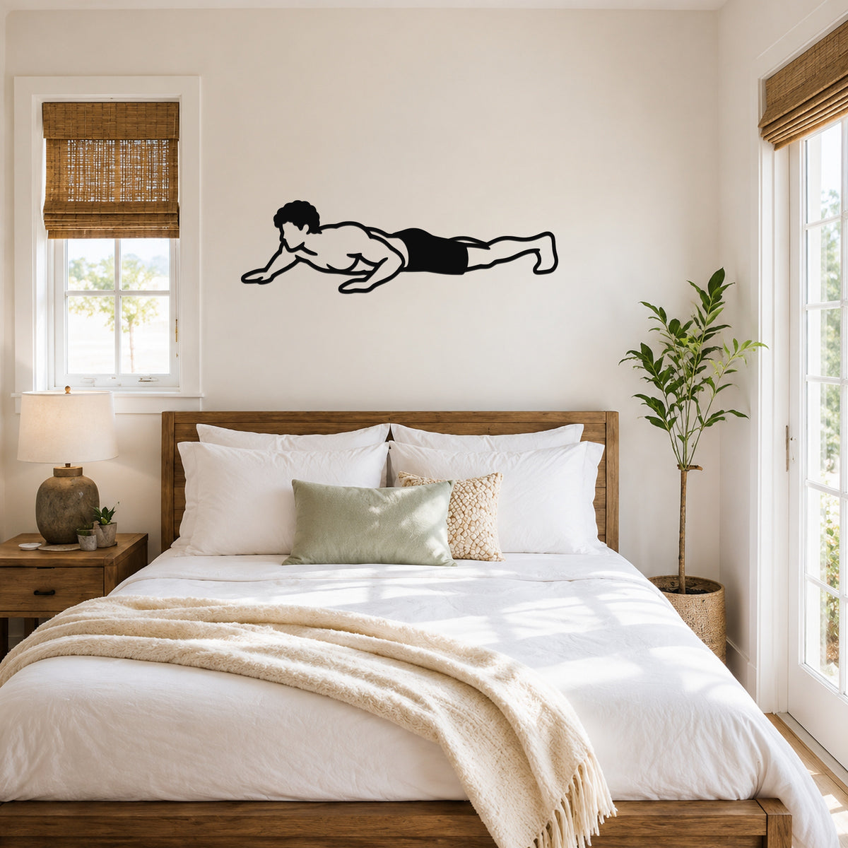 Male Wrestling Sprawl waterproof steel metal wall art, mockup 4