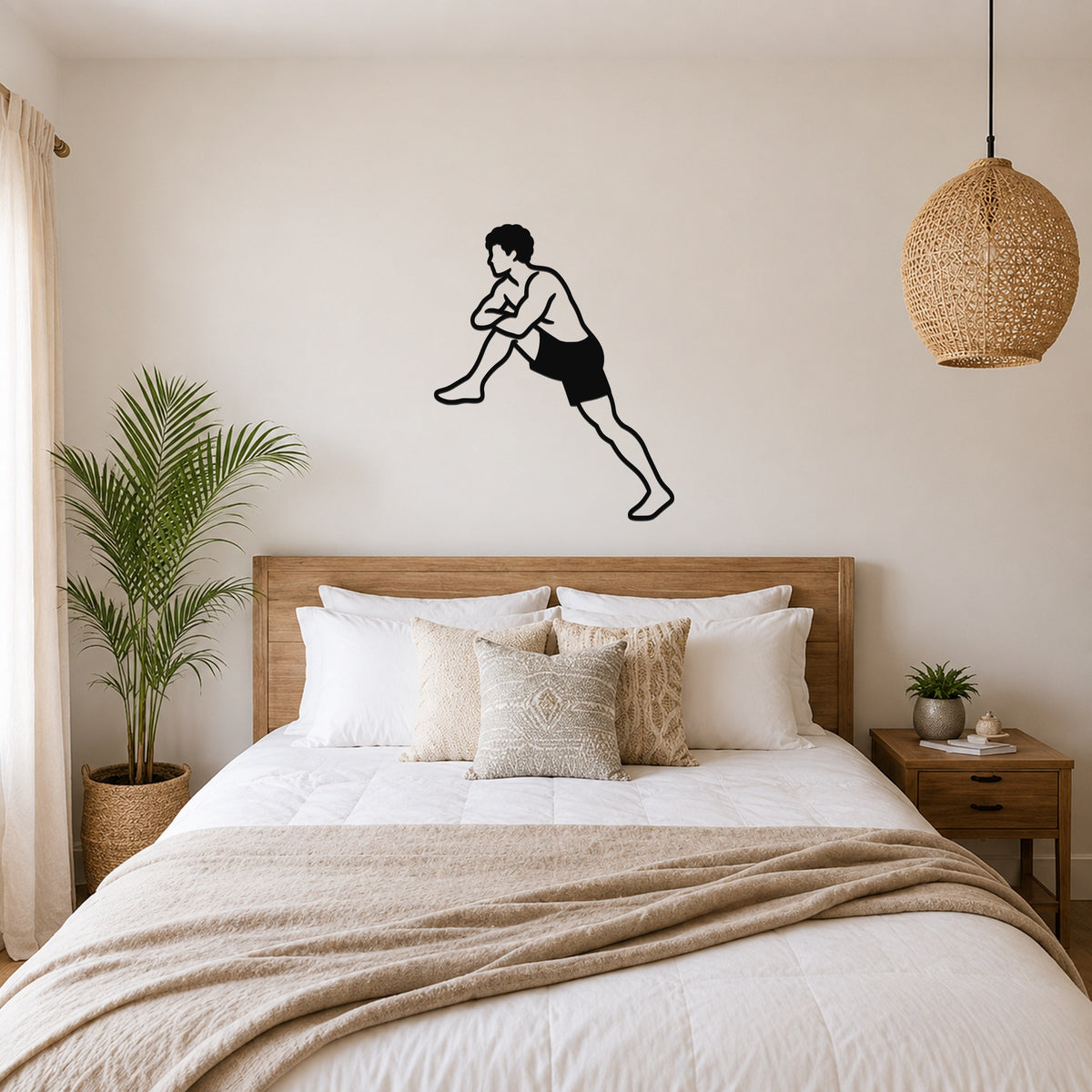 Male Wrestling Lift and Finish waterproof steel metal wall art, mockup 4