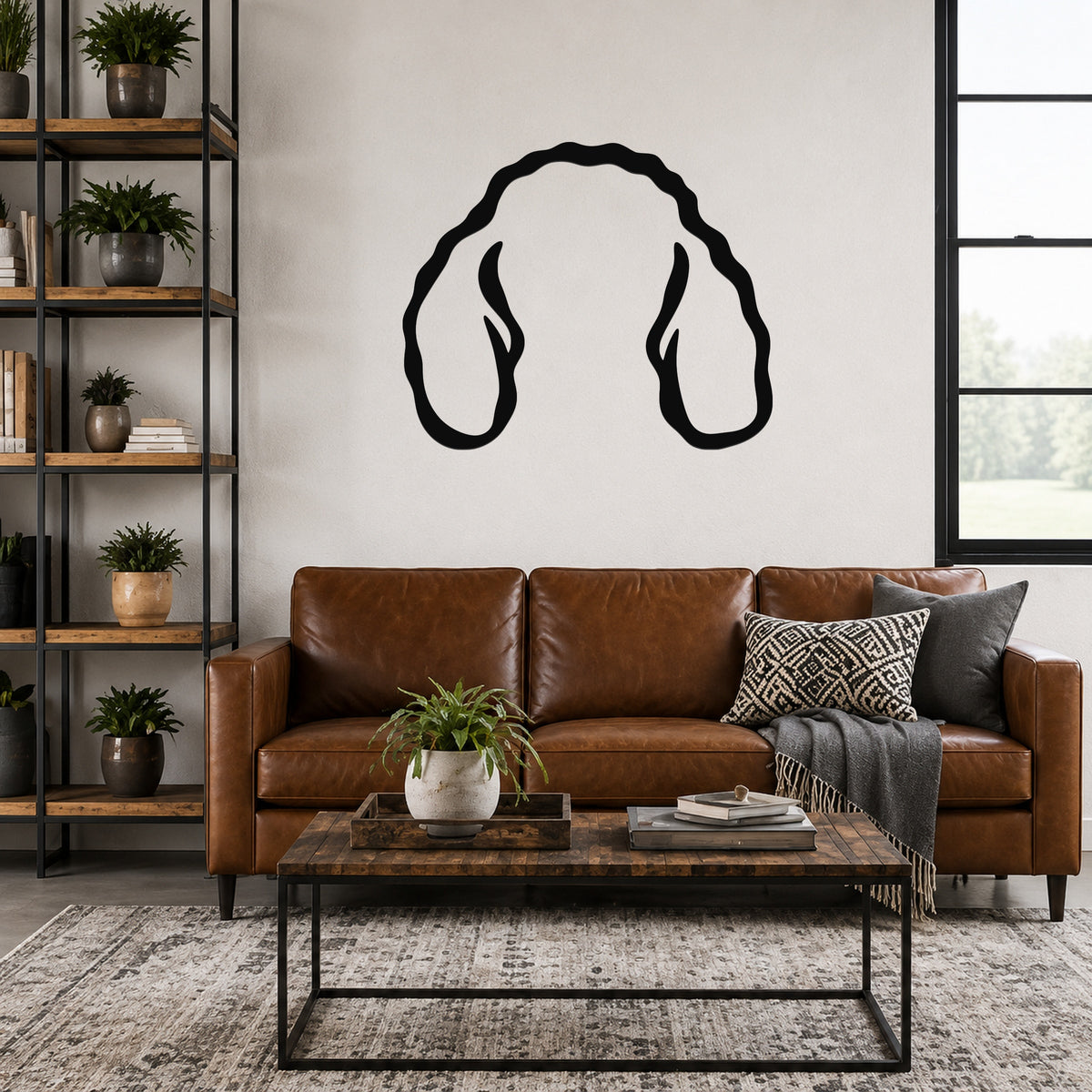 Bloodhound dog ear waterproof metal wall art, mockup 4