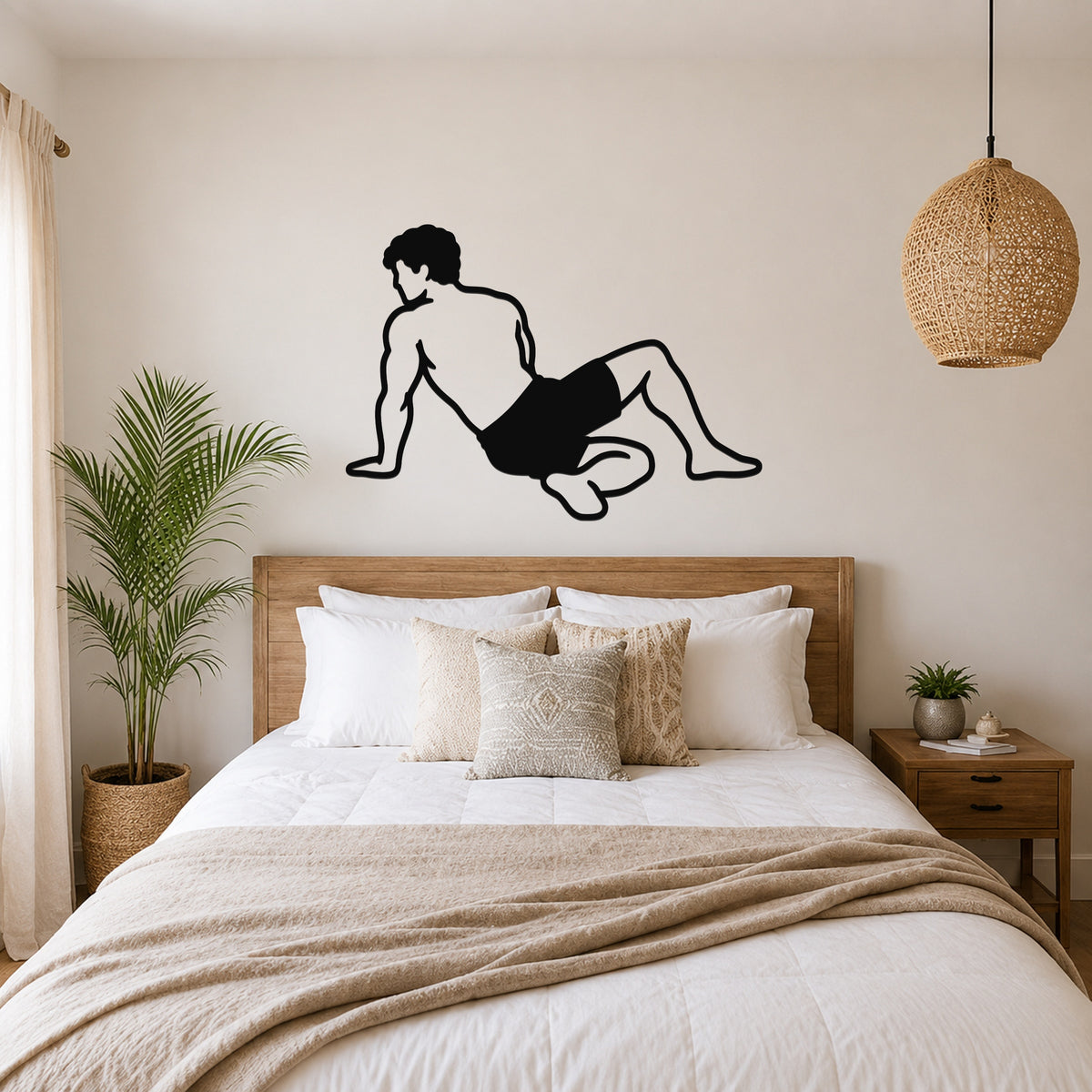 Male Wrestling Sit Out Escape waterproof steel metal wall art, mockup 4