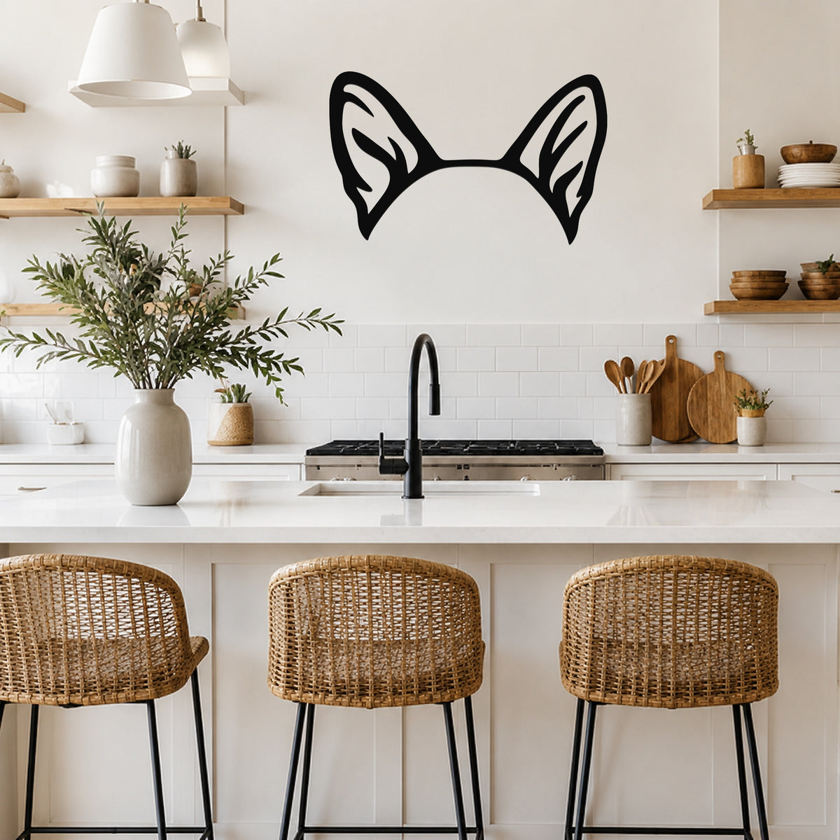Welsh Corgi dog ear waterproof metal wall art, mockup 4