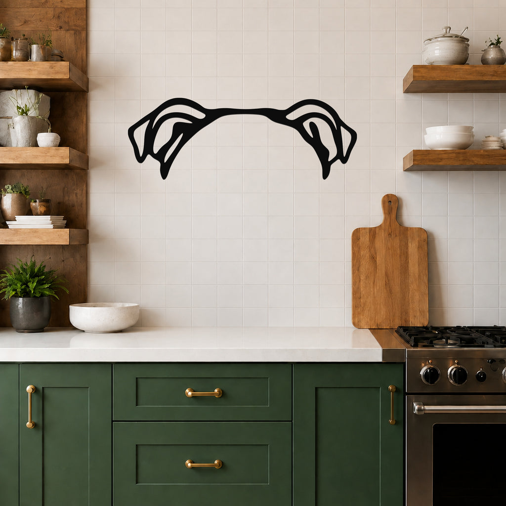 English Bulldog dog ear waterproof metal wall art, mockup 4