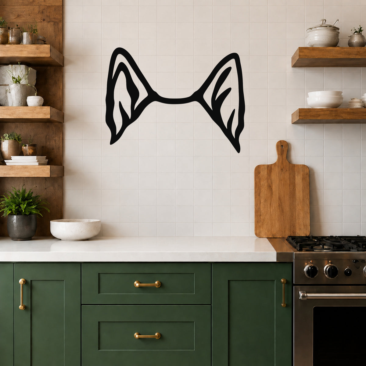 Norwegian Elkhound dog ear waterproof metal wall art, mockup 4
