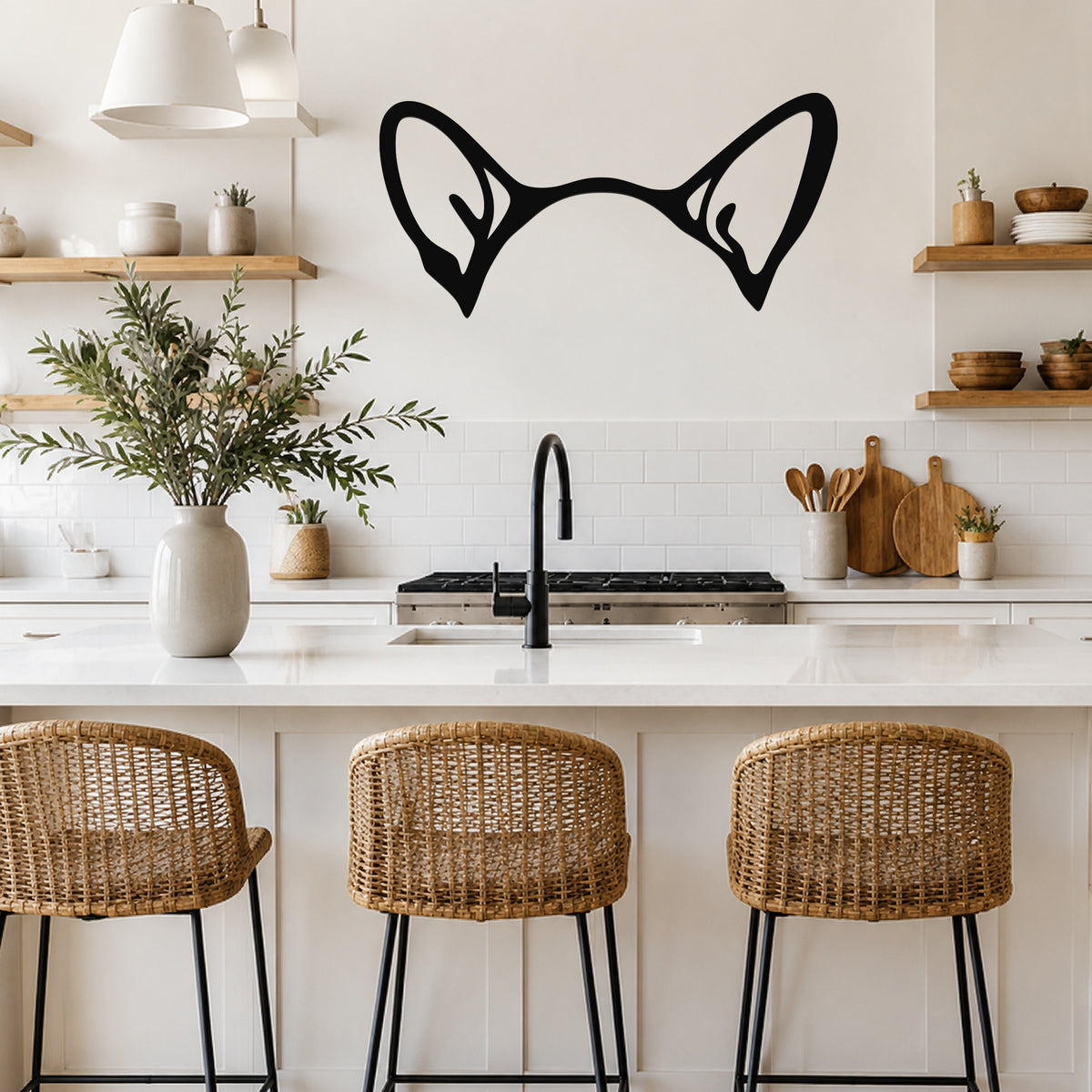 Corgi dog ear waterproof metal wall art, mockup 4