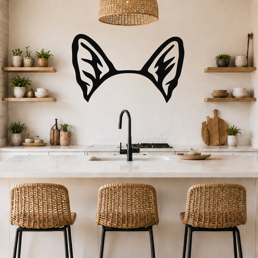 Welsh Corgi dog ear waterproof metal wall art, mockup 4